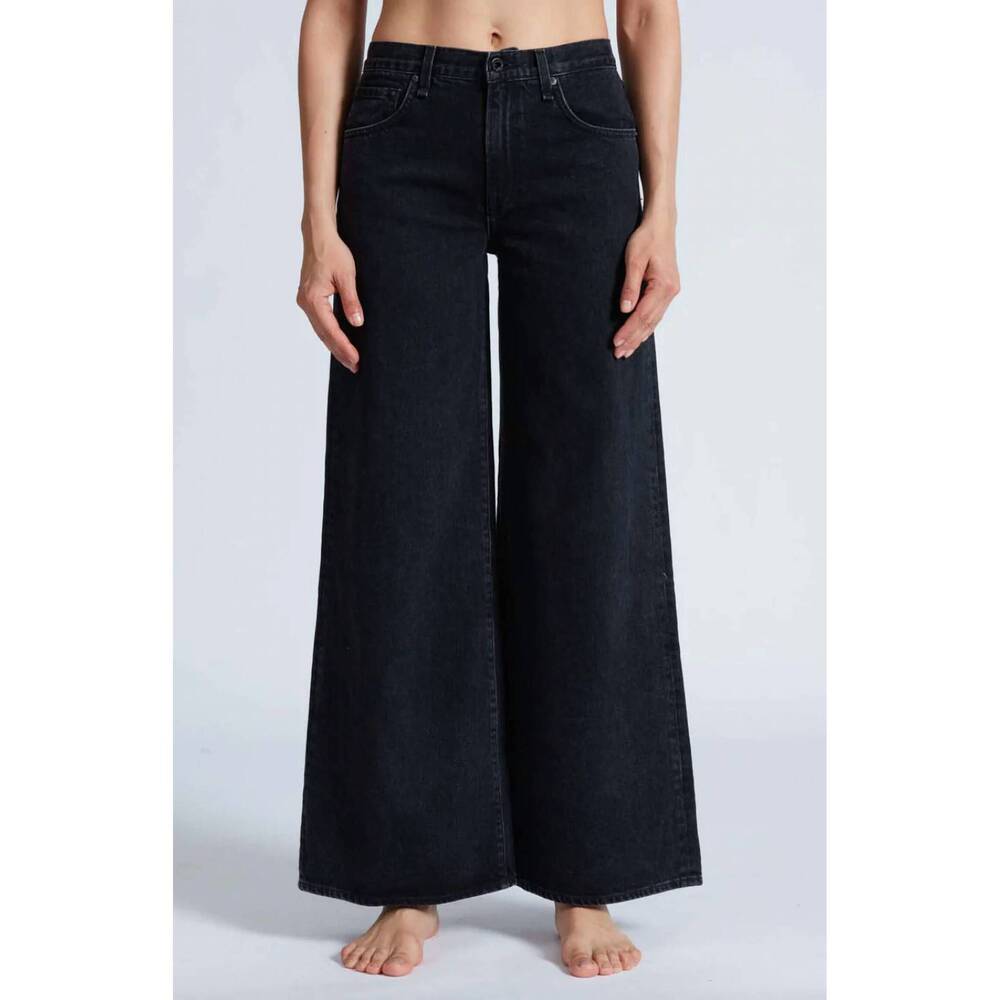 NEW ASKK NY atomic wide leg jean in stone